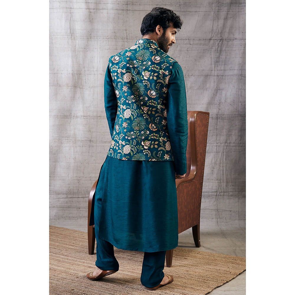 Soup by Sougat Paul Mehr Printed Bundi with Kurta (Set of 3)