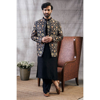Soup by Sougat Paul Zahra Printed Jacket with Dhoti (Set of 3)