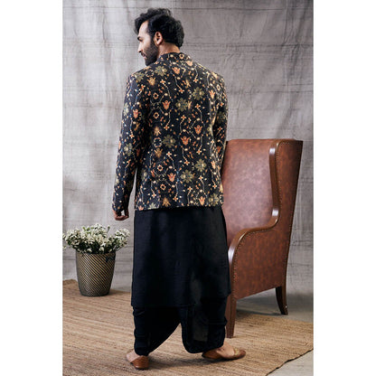 Soup by Sougat Paul Zahra Printed Jacket with Dhoti (Set of 3)