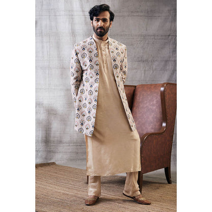 Soup by Sougat Paul Mehr Printed Jacket with Kurta (Set of 3)