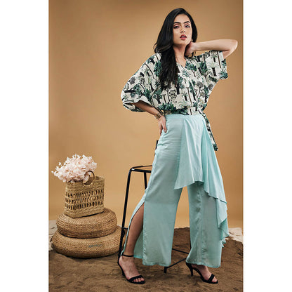 Soup by Sougat Paul Palm Bay Printed Top with Drape Pants (Set of 2)