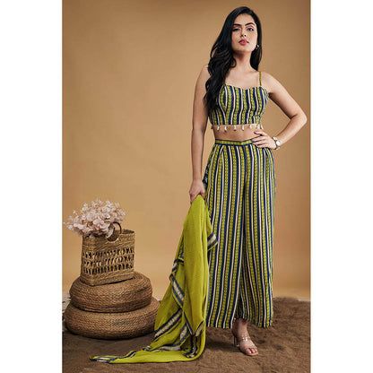 Soup by Sougat Paul Orchid Bloom Printed Co-ord with Cape (Set of 3)