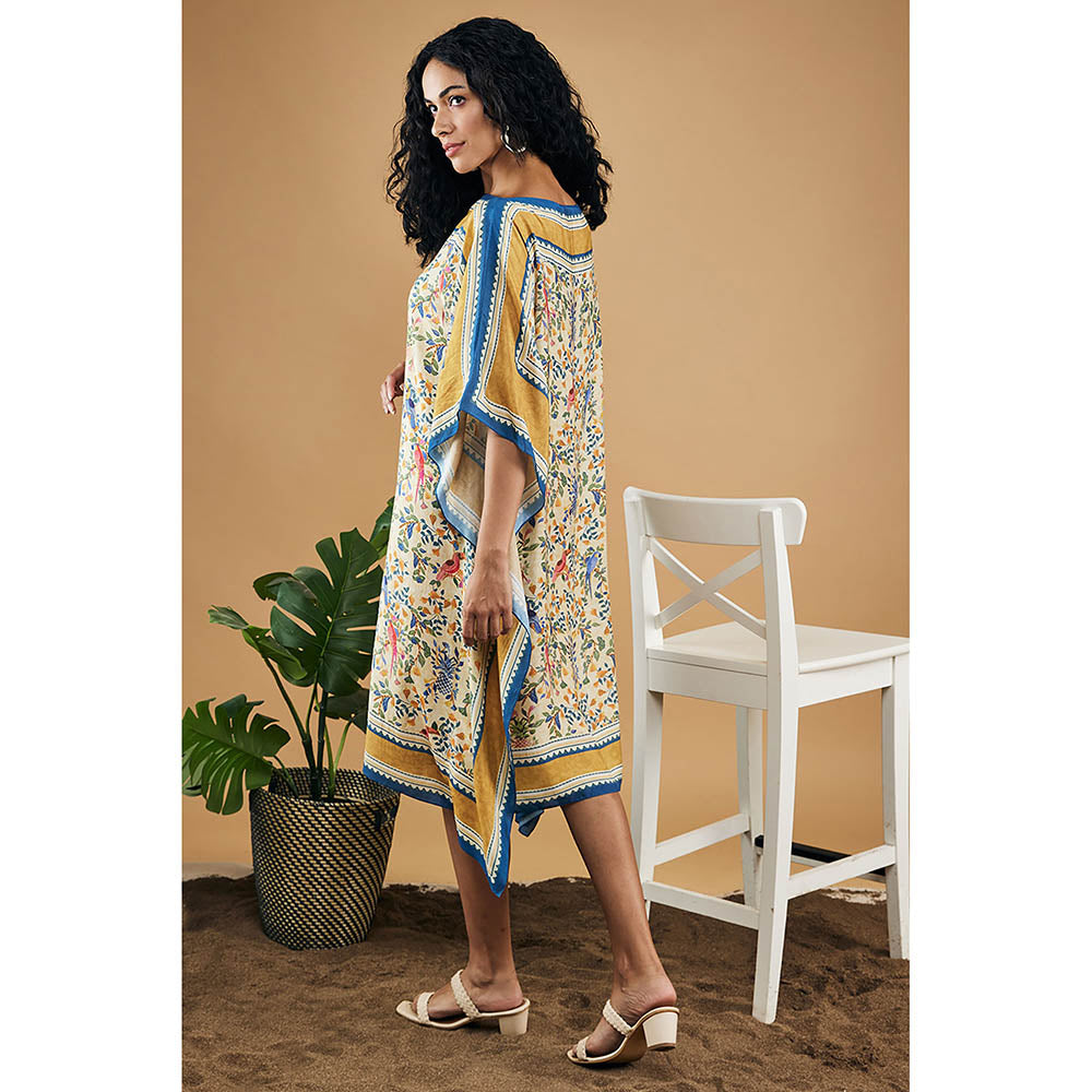 Soup by Sougat Paul Bird And Tile Printed Kaftan Dress