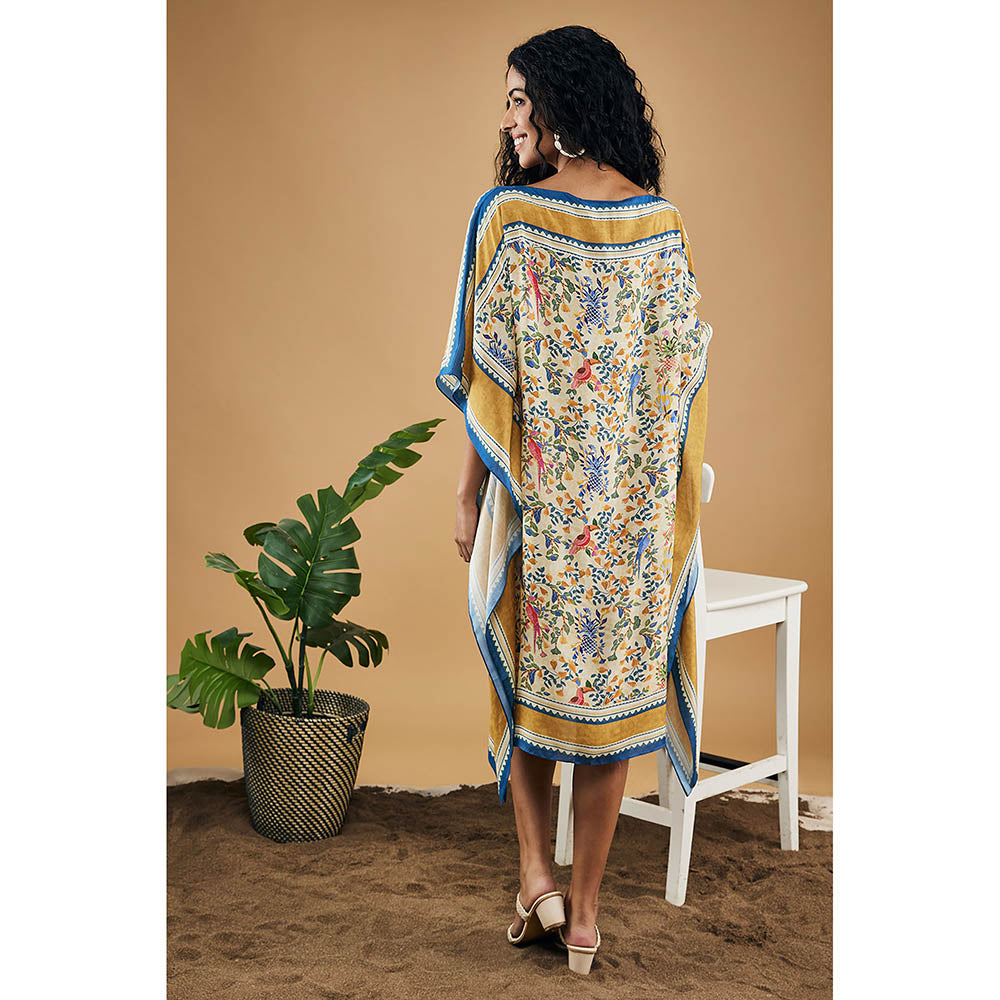 Soup by Sougat Paul Bird And Tile Printed Kaftan Dress