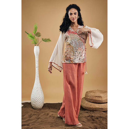 Soup by Sougat Paul Conversational Patchwork Top & Pants with Slip (Set of 3)