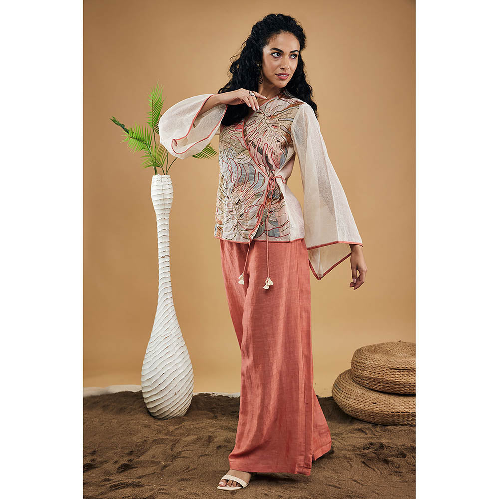 Soup by Sougat Paul Conversational Patchwork Top & Pants with Slip (Set of 3)