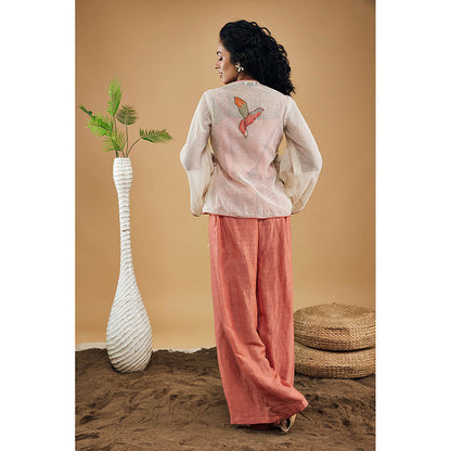 Soup by Sougat Paul Conversational Patchwork Top & Pants with Slip (Set of 3)