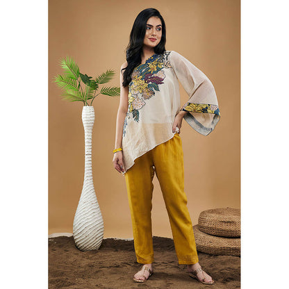 Soup by Sougat Paul Zinnia Applique One-Shoulder Top with Pants & Slip (Set of 3)
