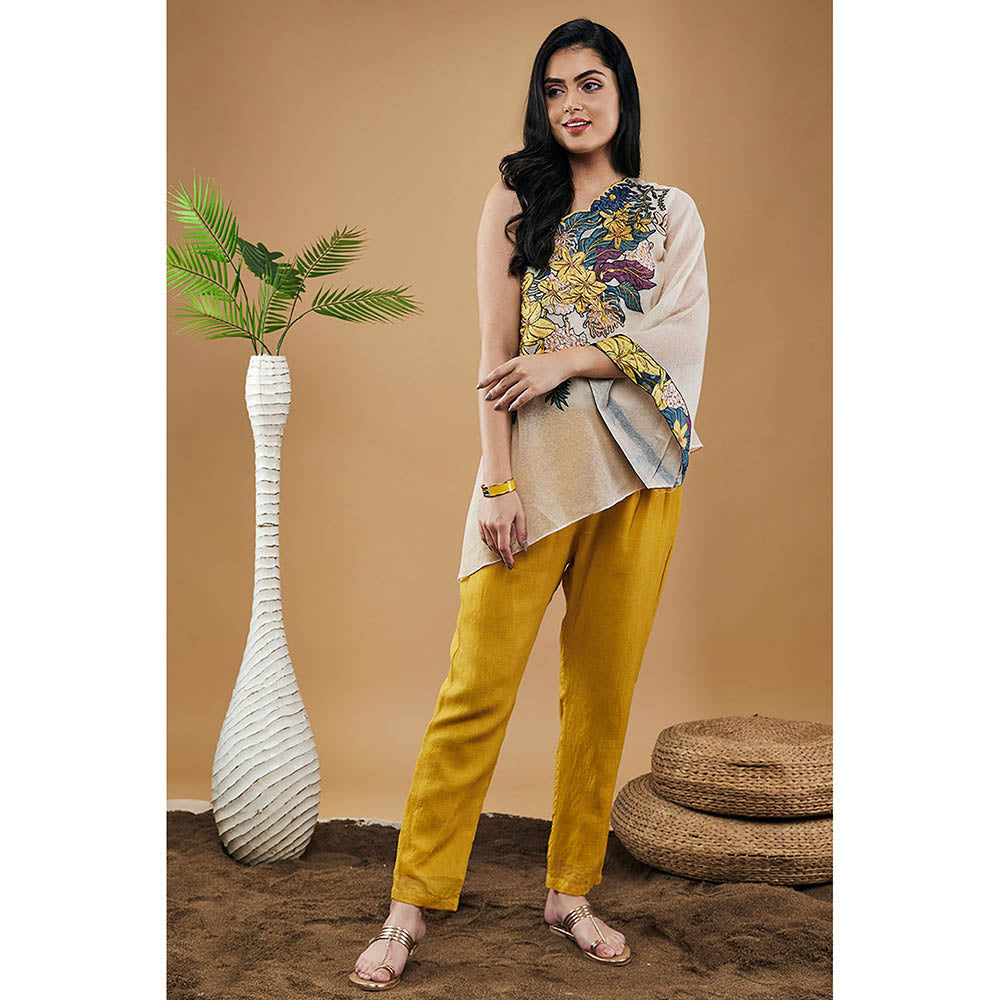 Soup by Sougat Paul Zinnia Applique One-Shoulder Top with Pants & Slip (Set of 3)