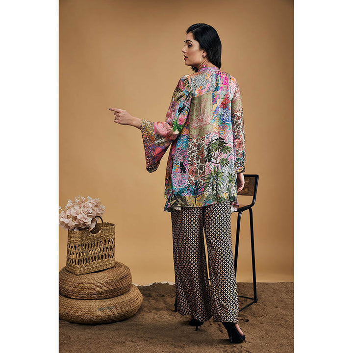 Soup by Sougat Paul Tropical Twilight Embellished Kurta (Set of 2)