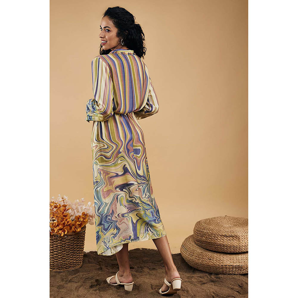 Soup by Sougat Paul Marble Mosaic Printed Long Dress