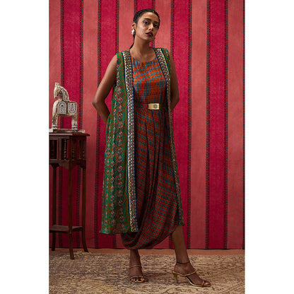 Soup by Sougat Paul Adah Multi-Color Printed Maxi Dress with Jacket (Set of 2)