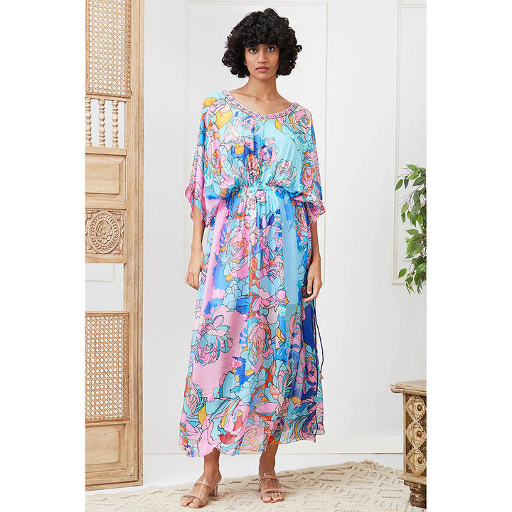 Soup by Sougat Paul Zaynab Blue Floral Maxi Dress