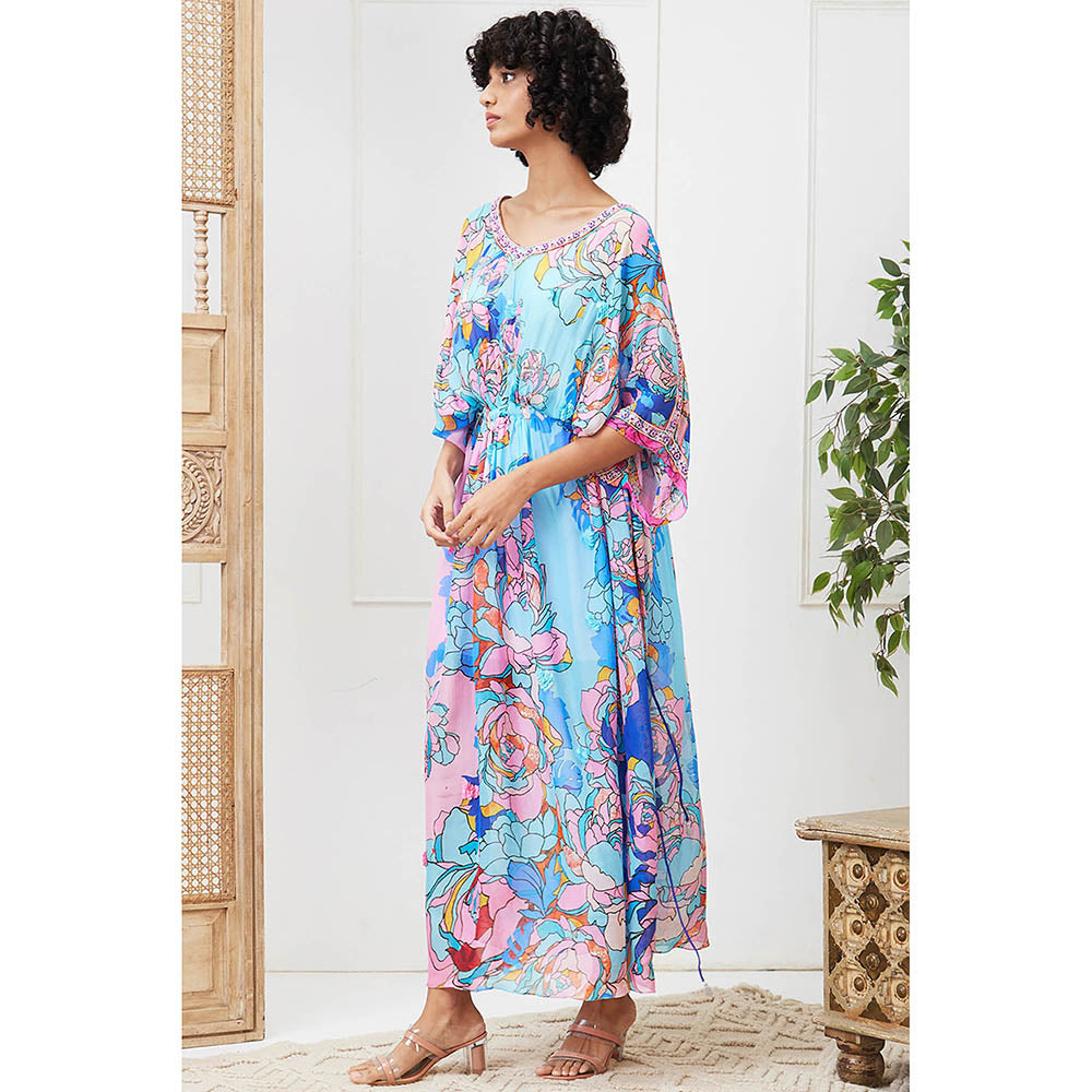 Soup by Sougat Paul Zaynab Blue Floral Maxi Dress