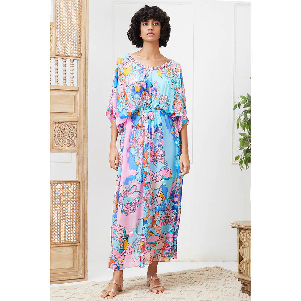 Soup by Sougat Paul Zaynab Blue Floral Maxi Dress