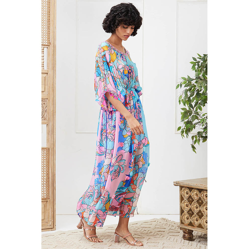 Soup by Sougat Paul Zaynab Blue Floral Maxi Dress