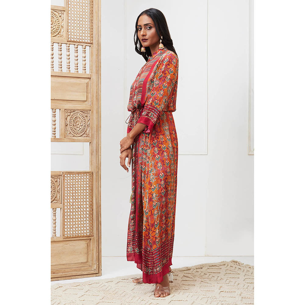 Soup by Sougat Paul Adah Orange Printed Maxi Dress