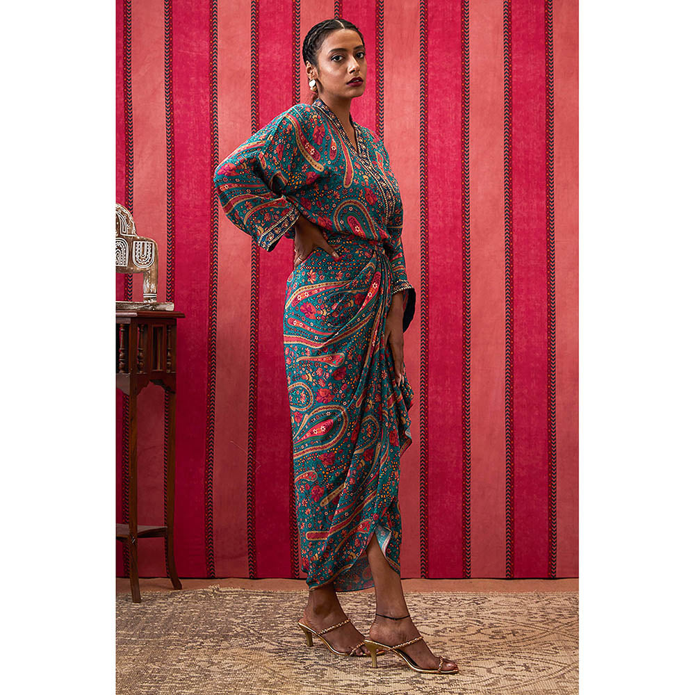 Soup by Sougat Paul Qala Green Paisley Maxi Dress