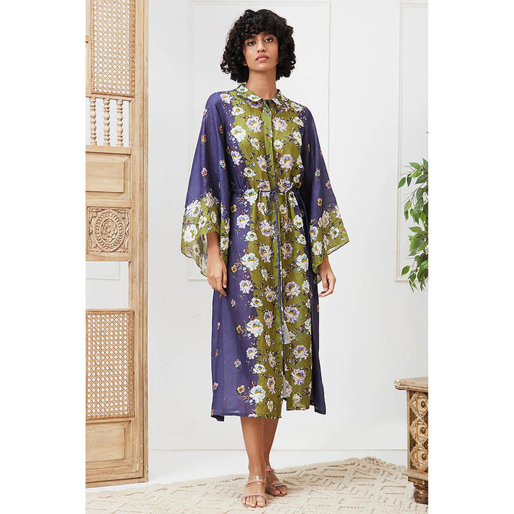 Soup by Sougat Paul Tasnim Multi-Color Floral Midi Dress