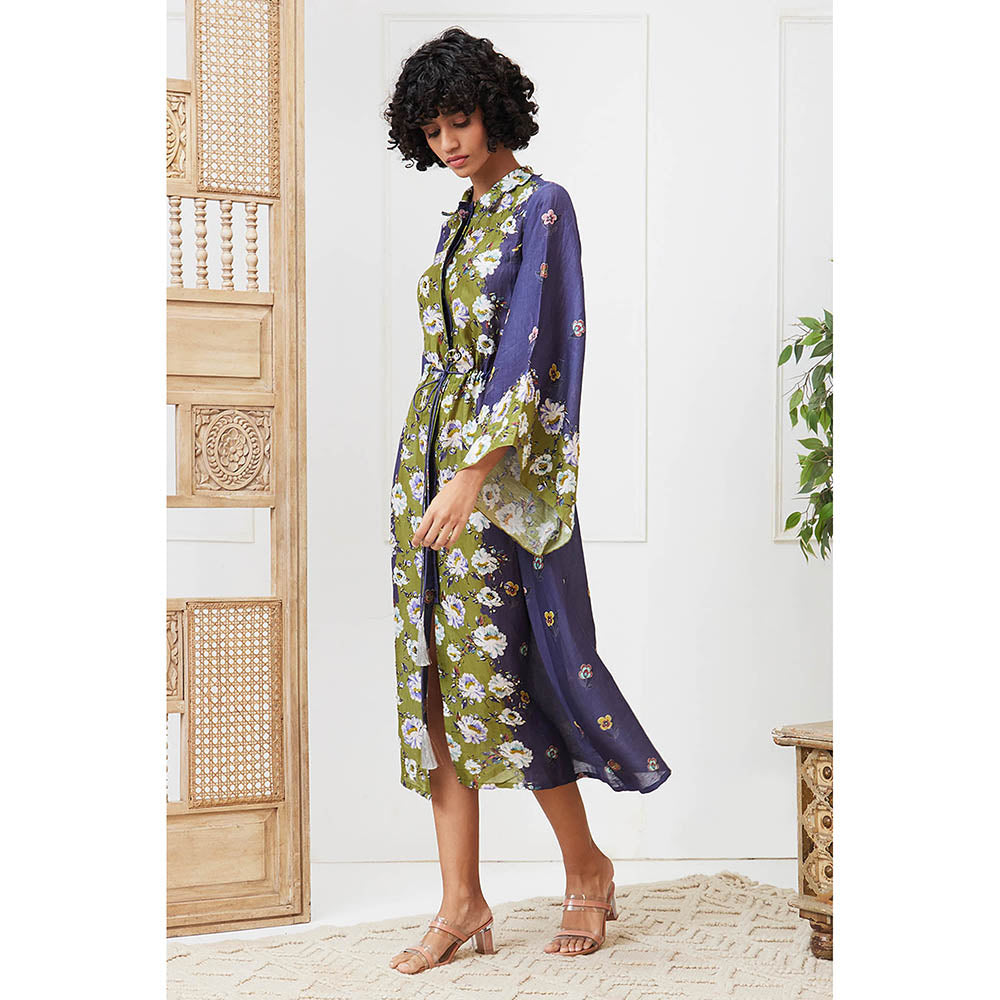 Soup by Sougat Paul Tasnim Multi-Color Floral Midi Dress