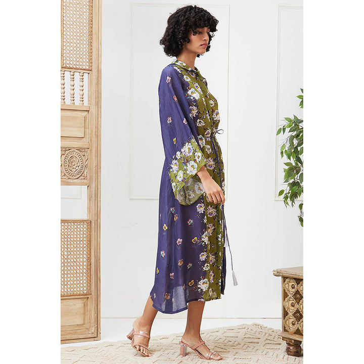 Soup by Sougat Paul Tasnim Multi-Color Floral Midi Dress