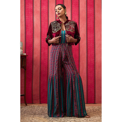 Soup by Sougat Paul Qala Multi-Color Floral Jumpsuit with Jacket (Set of 2)