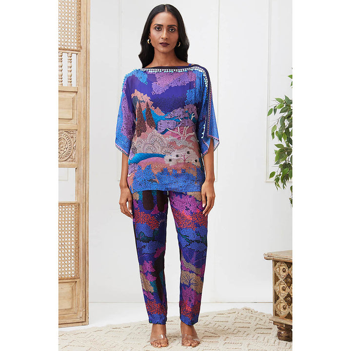 Soup by Sougat Paul Benazir Blue Floral Co-Ord (Set of 2)