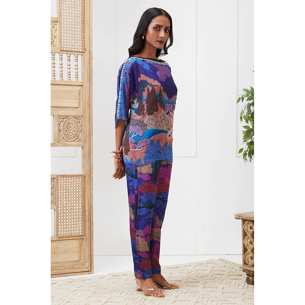 Soup by Sougat Paul Benazir Blue Floral Co-Ord (Set of 2)