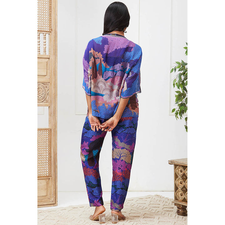 Soup by Sougat Paul Benazir Blue Floral Co-Ord (Set of 2)