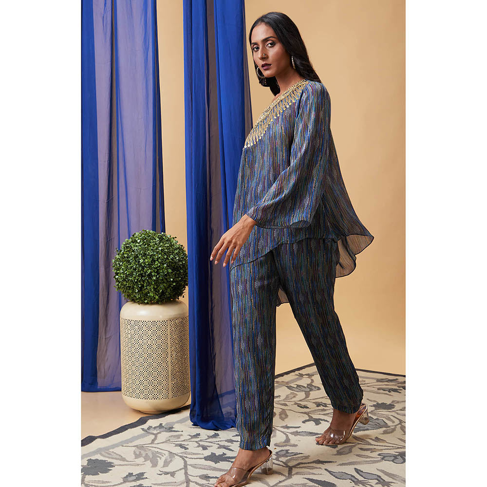 Soup by Sougat Paul Elara Blue Printed Co-Ord (Set of 2)