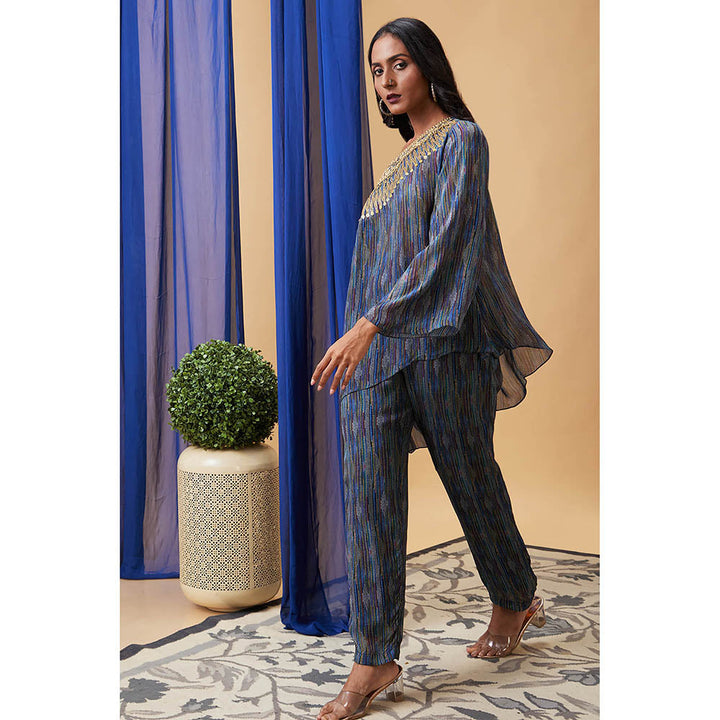 Soup by Sougat Paul Elara Blue Printed Co-Ord (Set of 2)