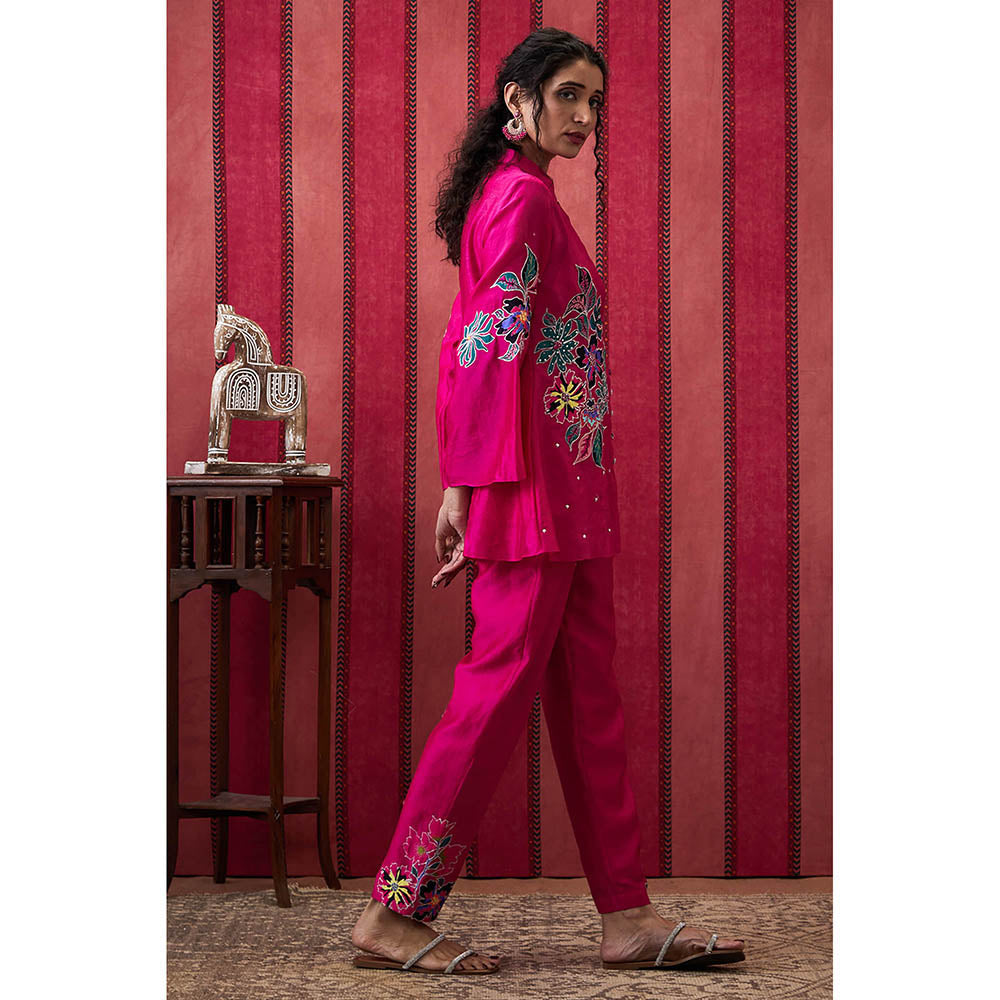 Soup by Sougat Paul Zinnia Pink Floral Co-Ord (Set of 2)