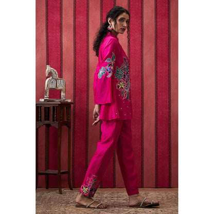 Soup by Sougat Paul Zinnia Pink Floral Co-Ord (Set of 2)