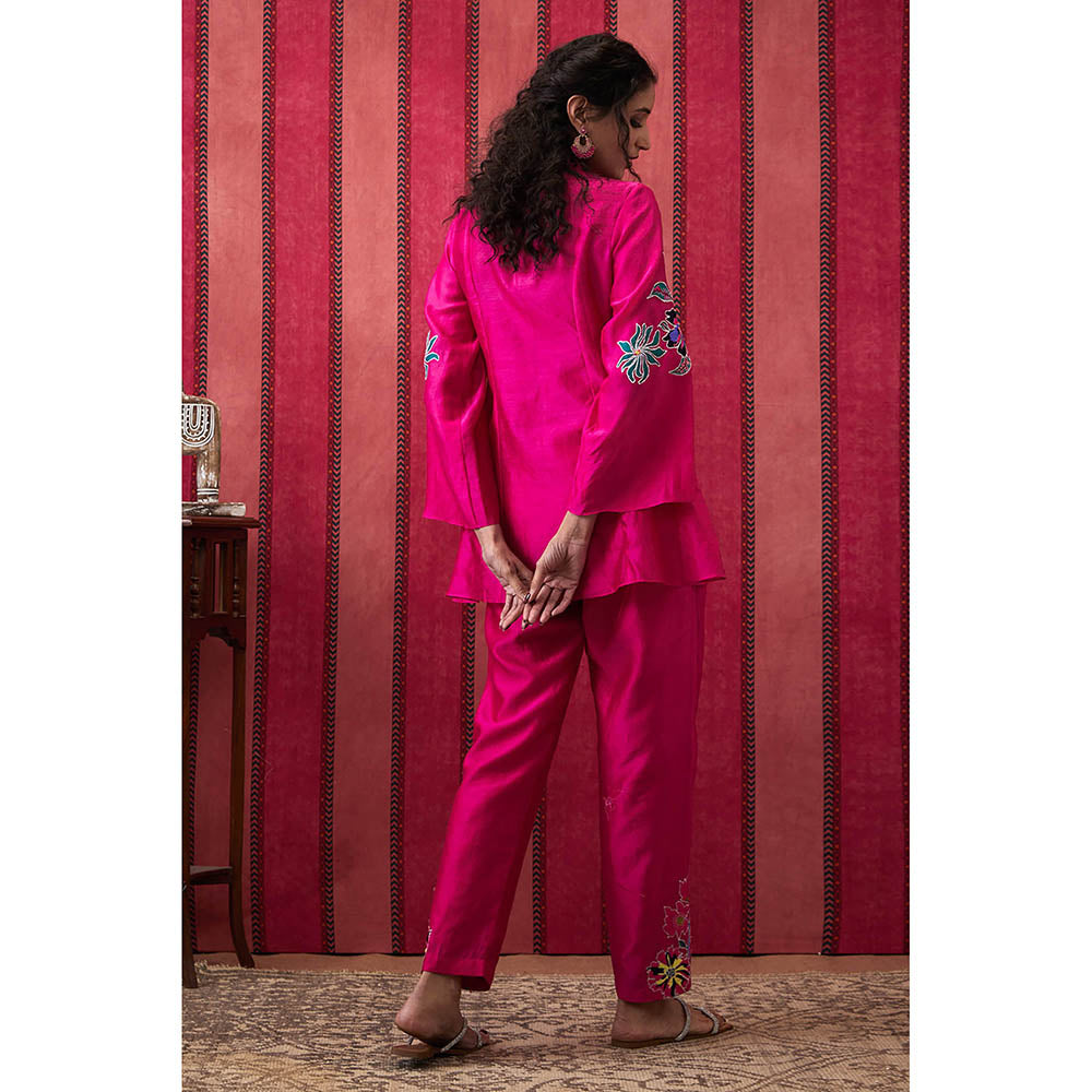 Soup by Sougat Paul Zinnia Pink Floral Co-Ord (Set of 2)