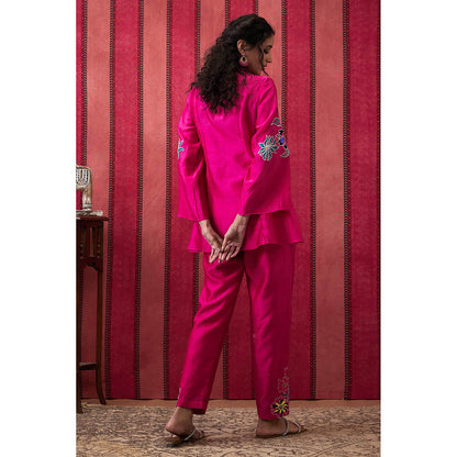 Soup by Sougat Paul Zinnia Pink Floral Co-Ord (Set of 2)