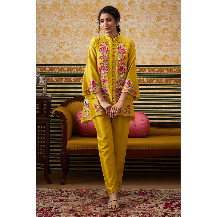 Soup by Sougat Paul Meher Mustard Floral Co-Ord (Set of 2)