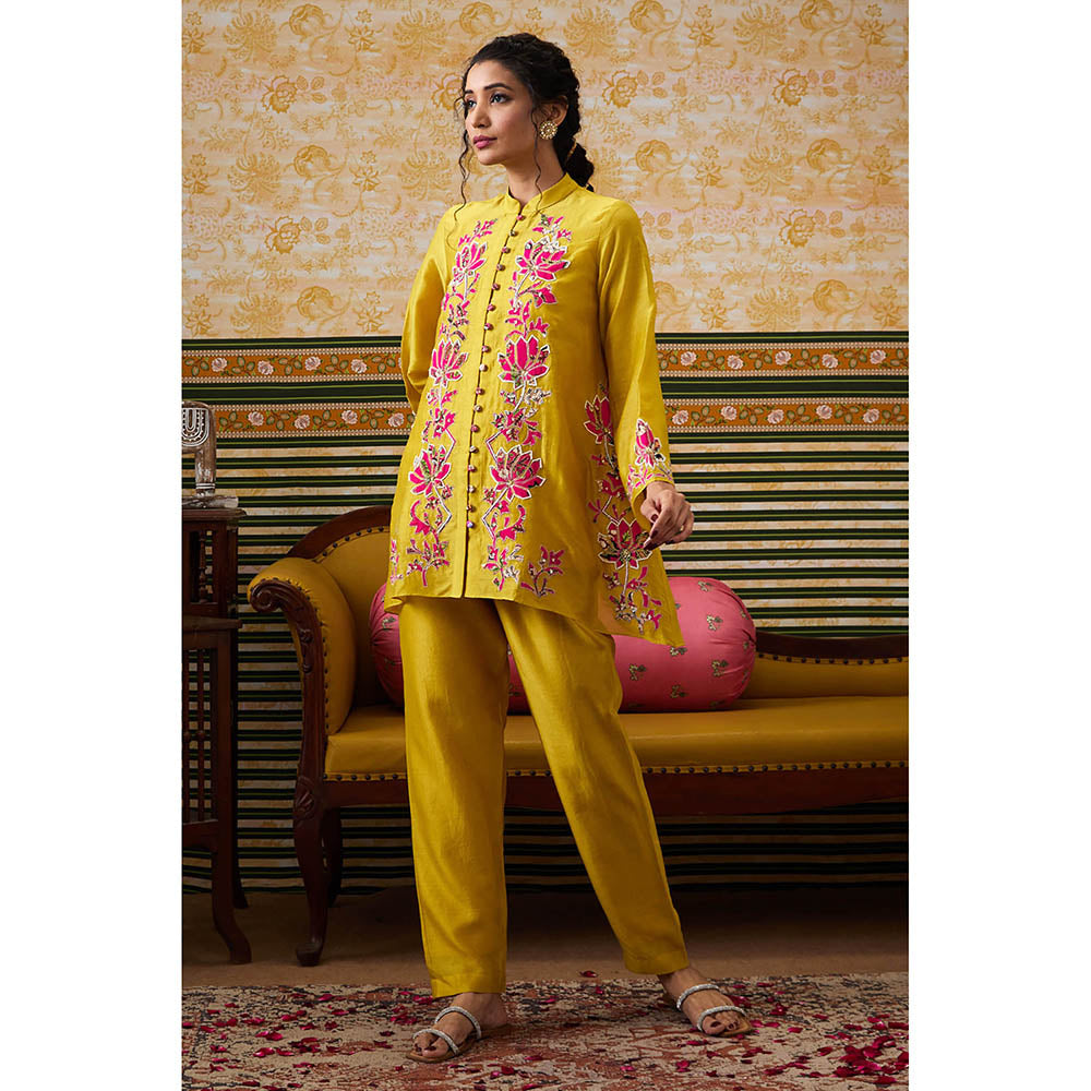 Soup by Sougat Paul Meher Mustard Floral Co-Ord (Set of 2)