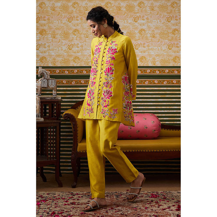 Soup by Sougat Paul Meher Mustard Floral Co-Ord (Set of 2)