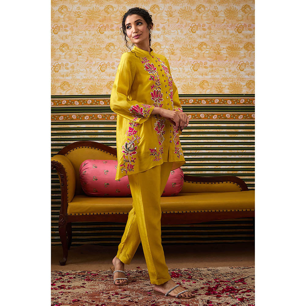 Soup by Sougat Paul Meher Mustard Floral Co-Ord (Set of 2)