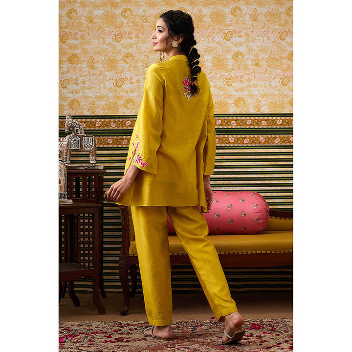 Soup by Sougat Paul Meher Mustard Floral Co-Ord (Set of 2)