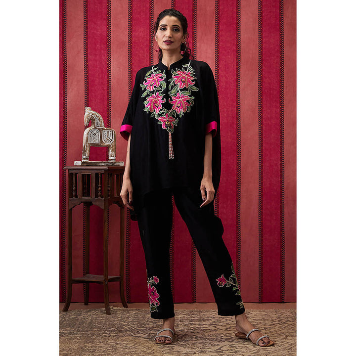 Soup by Sougat Paul Mehr Black Floral Co-Ord (Set of 2)