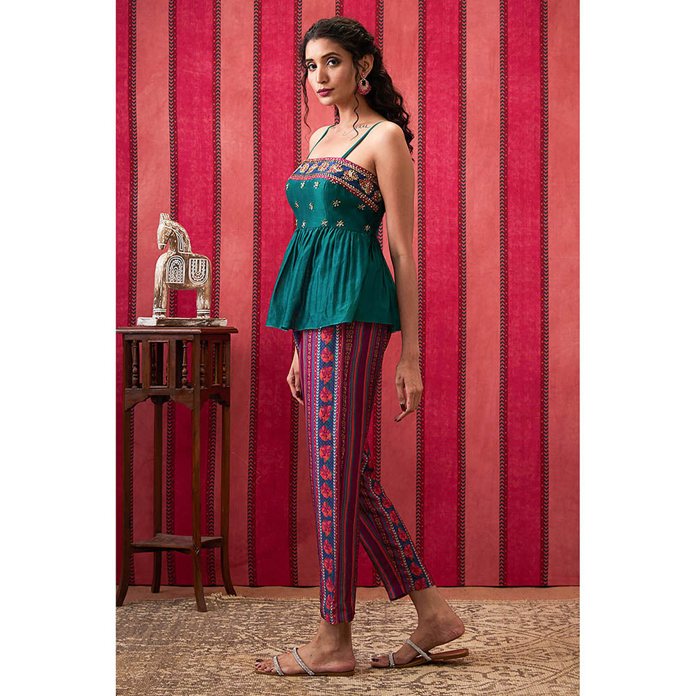 Soup by Sougat Paul Qala Green Embroidered Co-Ord (Set of 2)