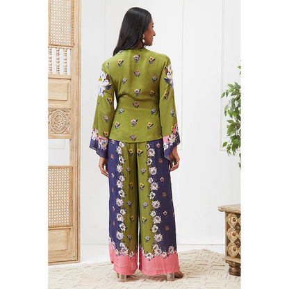 Soup by Sougat Paul Tasnim Green Floral Co-Ord (Set of 2)