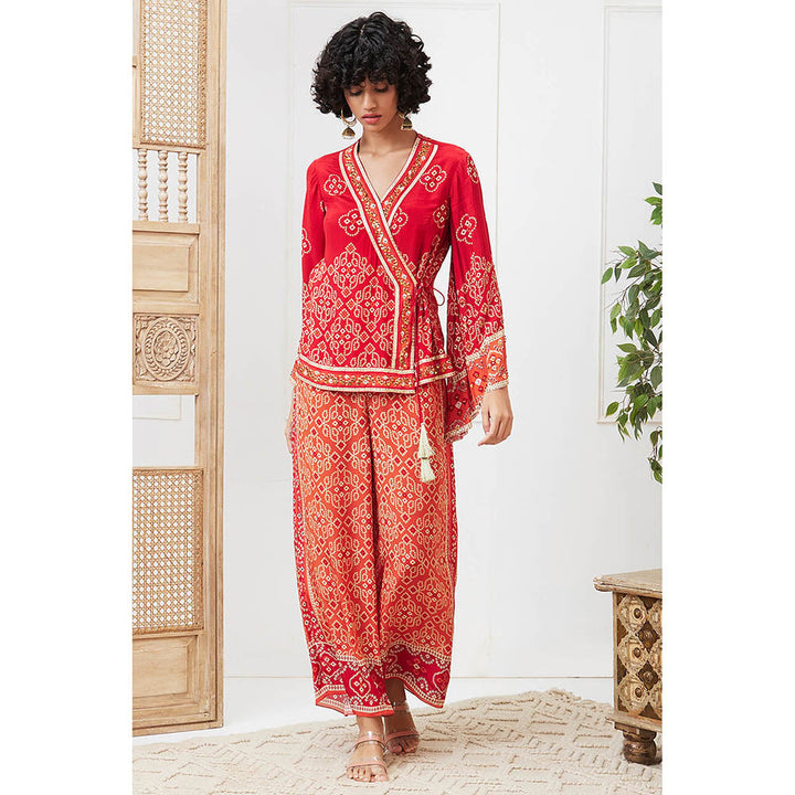 Soup by Sougat Paul Bandej Red Printed Co-Ord (Set of 2)