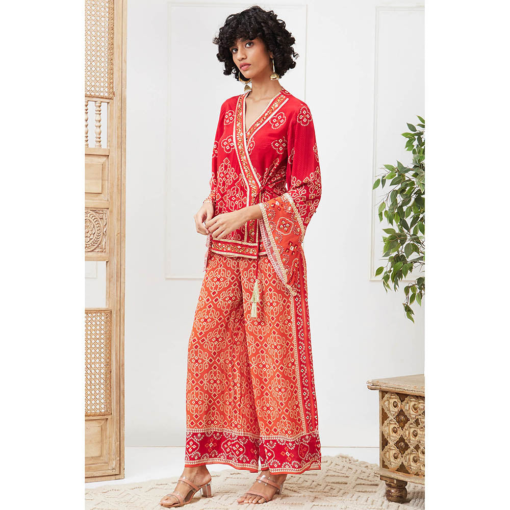 Soup by Sougat Paul Bandej Red Printed Co-Ord (Set of 2)