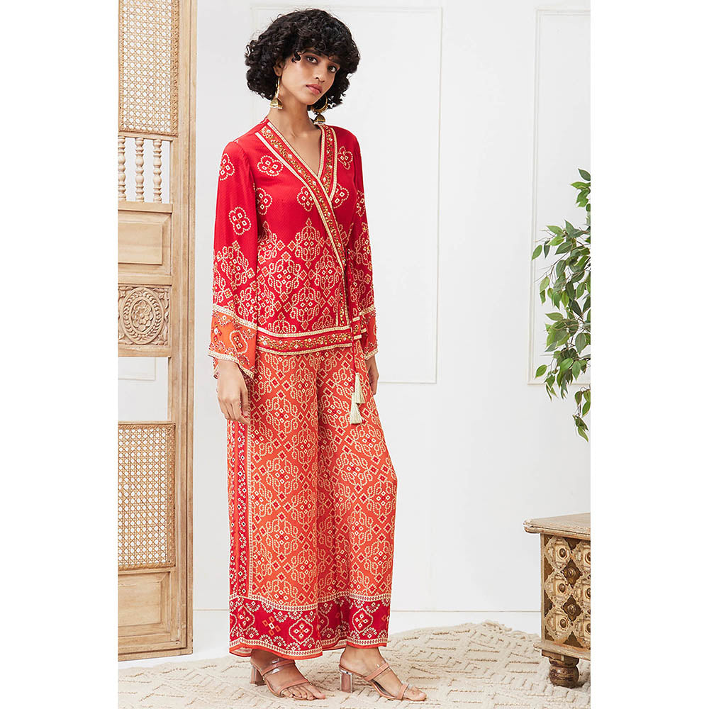 Soup by Sougat Paul Bandej Red Printed Co-Ord (Set of 2)