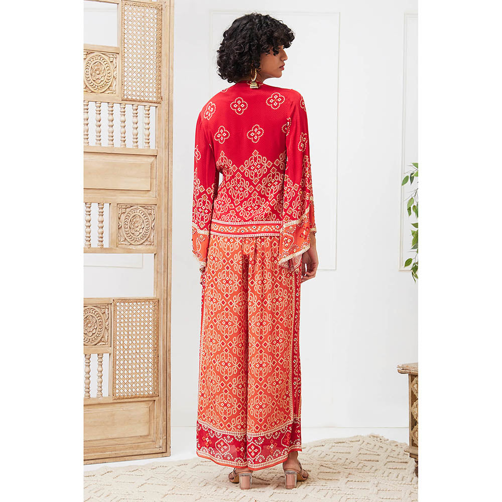 Soup by Sougat Paul Bandej Red Printed Co-Ord (Set of 2)