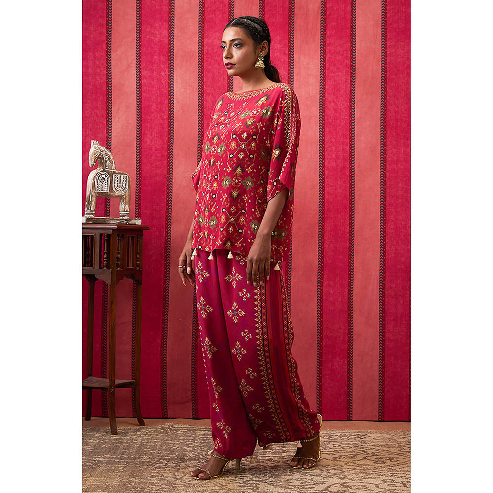 Soup by Sougat Paul Zahra Red Printed Co-Ord (Set of 2)