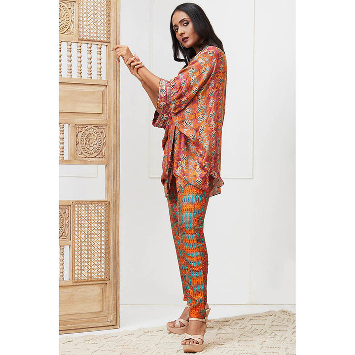 Soup by Sougat Paul Adah Orange Printed Co-Ord (Set of 2)