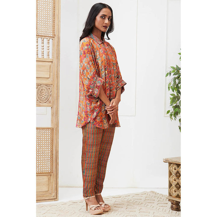 Soup by Sougat Paul Adah Orange Printed Co-Ord (Set of 2)